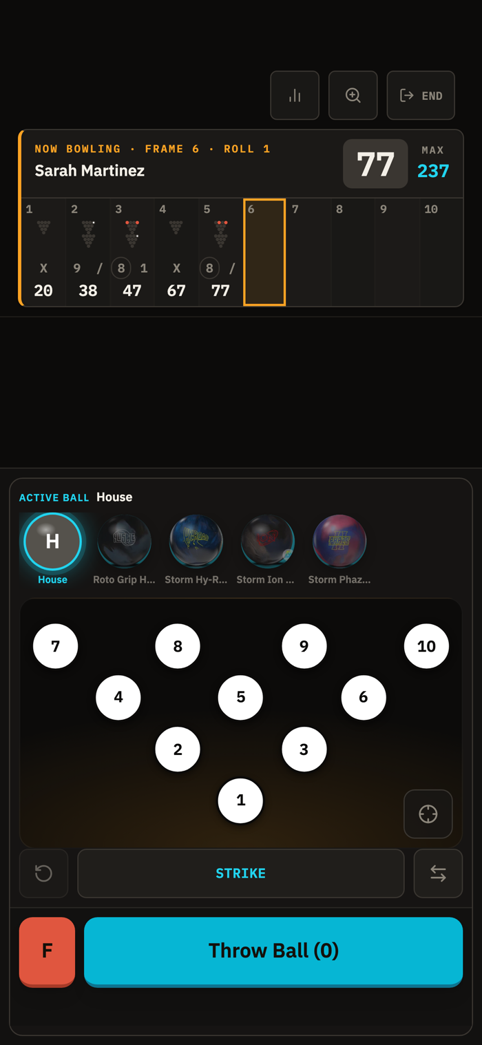 LaneLogic 2.0 one-tap in-game scoring